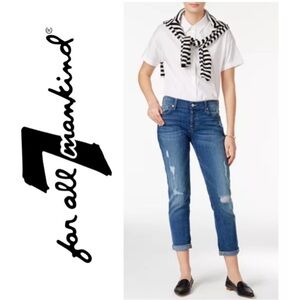 7 FOR ALL MANKIND Josefina Skinny Boyfriend Jeans Distressed Cottagecore Wmn 24